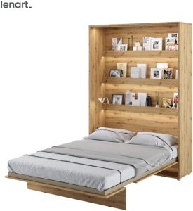 Armoire Lit escamotable Loisir Lenart +2 Placards Vertical 160x200 cm Chêne Artisan Rabattable Mural