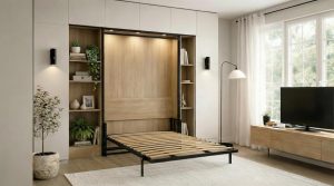 Lit escamotable Morphy Classic – Système Multifonction modulaire SizeFlex & TypeFlex, lit escamotable Gain de Place et Extensible avec modules canapé (140x190 cm, Vertical) | Dimensions Flexibles, Système Modulable, Gain de Place, Vertical/Horizontal, Finition Premium, Modules en Option